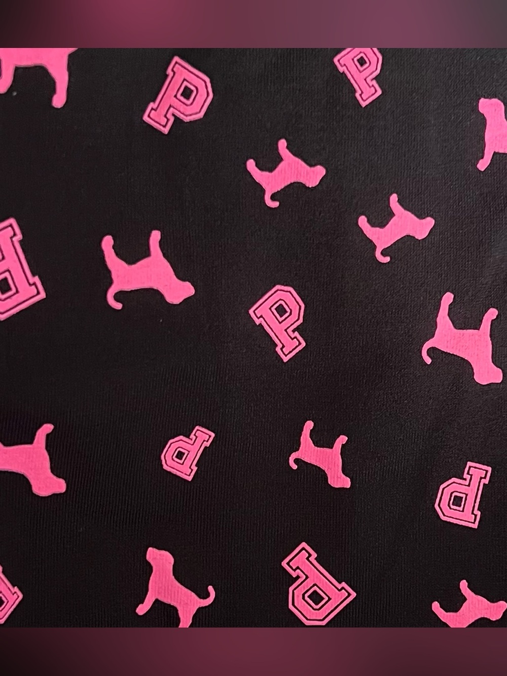 ⭐️PINK Victoria's Secret Seamless Hiphugger panty Black Logo Dog NWT